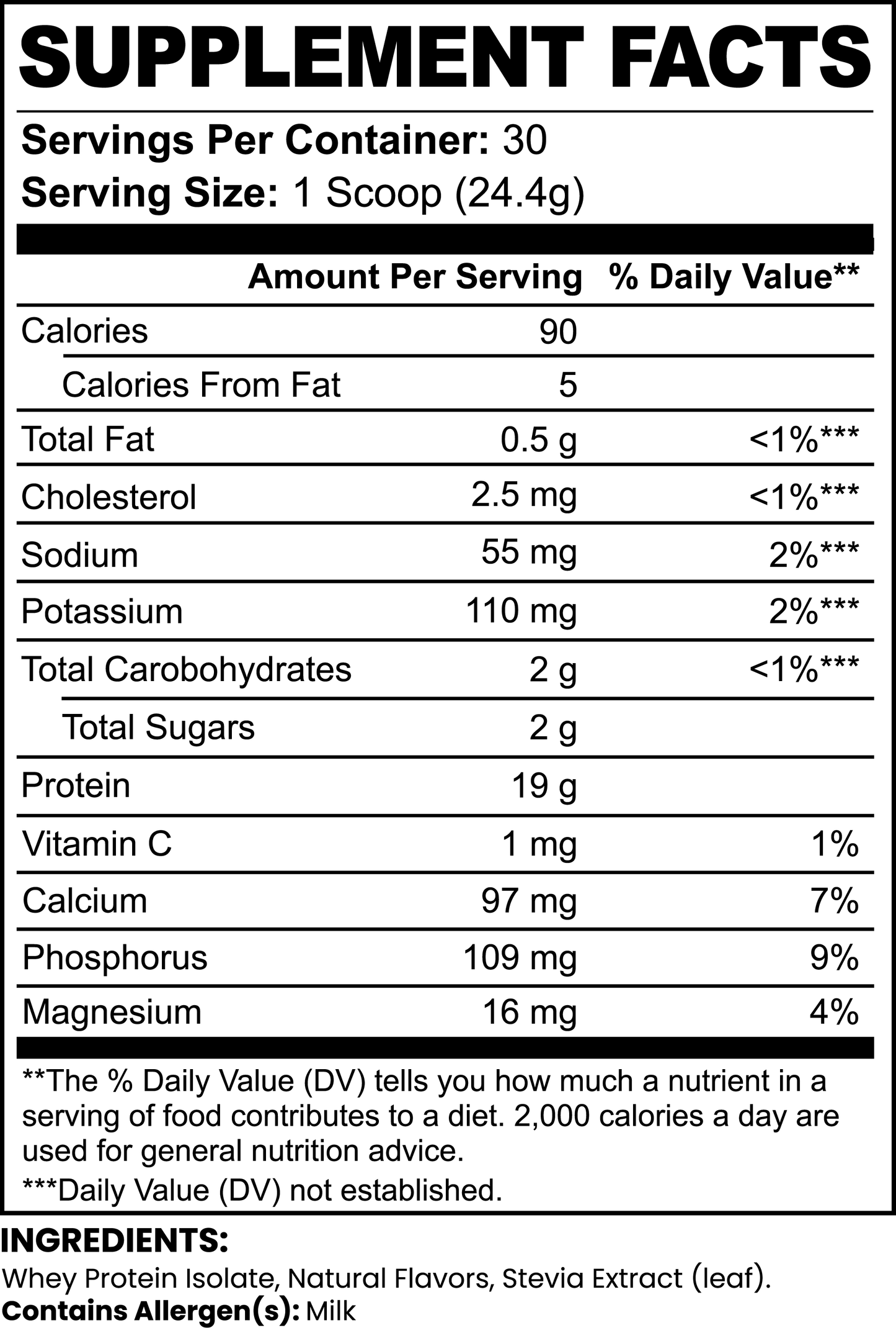 Precision Whey Protein Isolate (Vanilla)